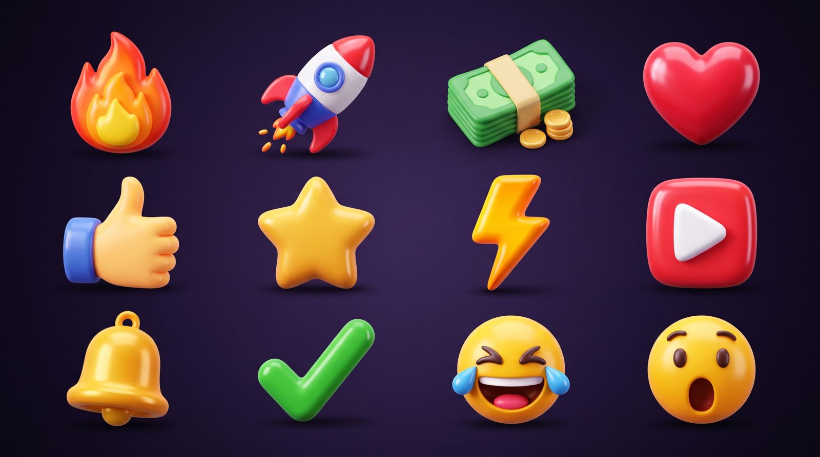 Ícones e emojis 3D